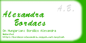 alexandra bordacs business card